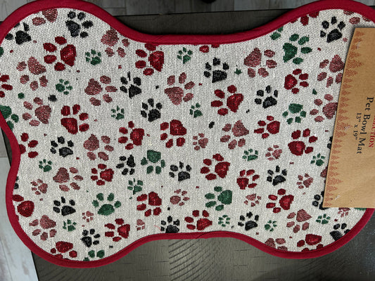 Holiday Paw Food Mat